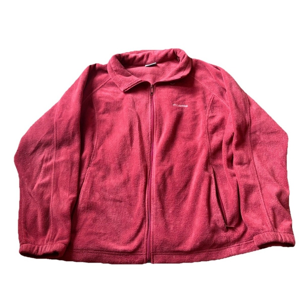 Columbia fleece jacket Women's 3X red Full zip Pockets